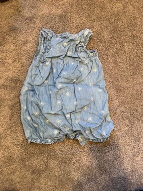 Carter's Light Blue Floral Baby One-Piece Romper